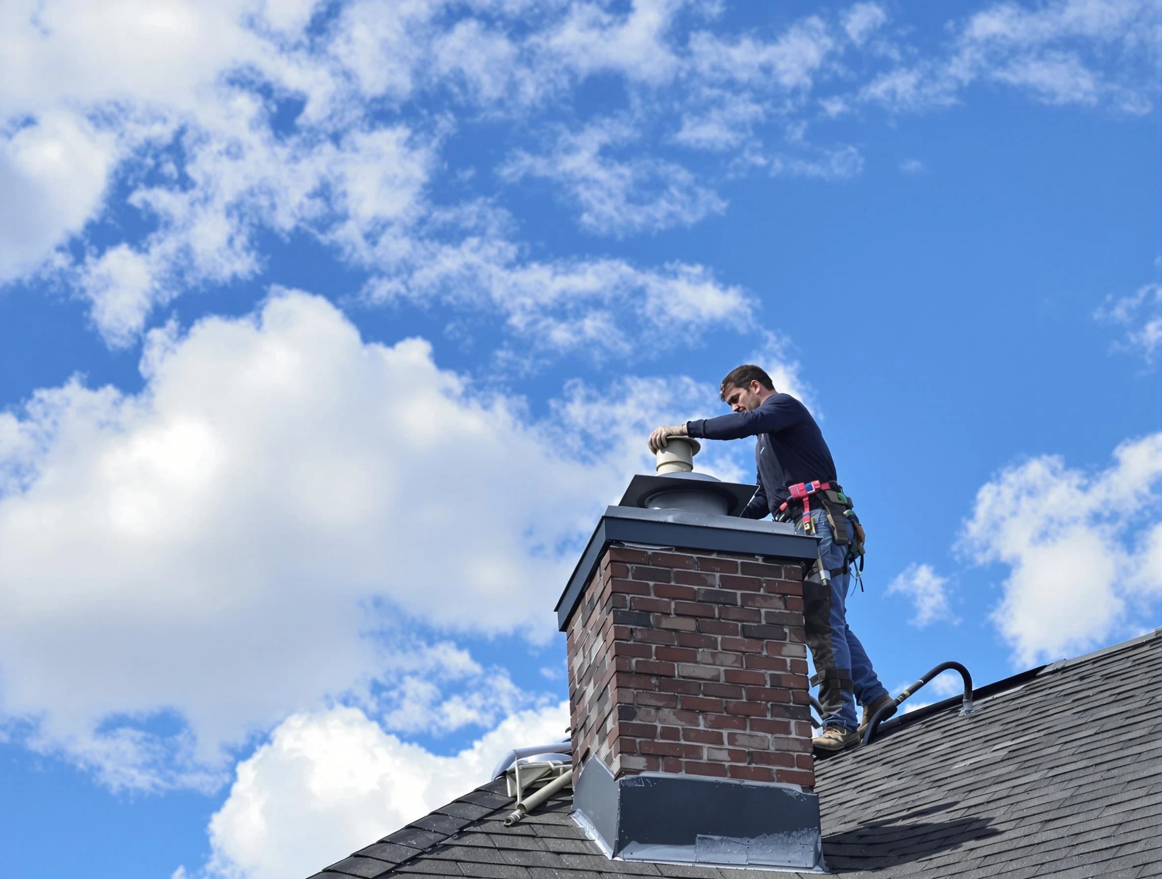 Weymouth Chimney Sweep installing a sturdy chimney cap in Weymouth, MA