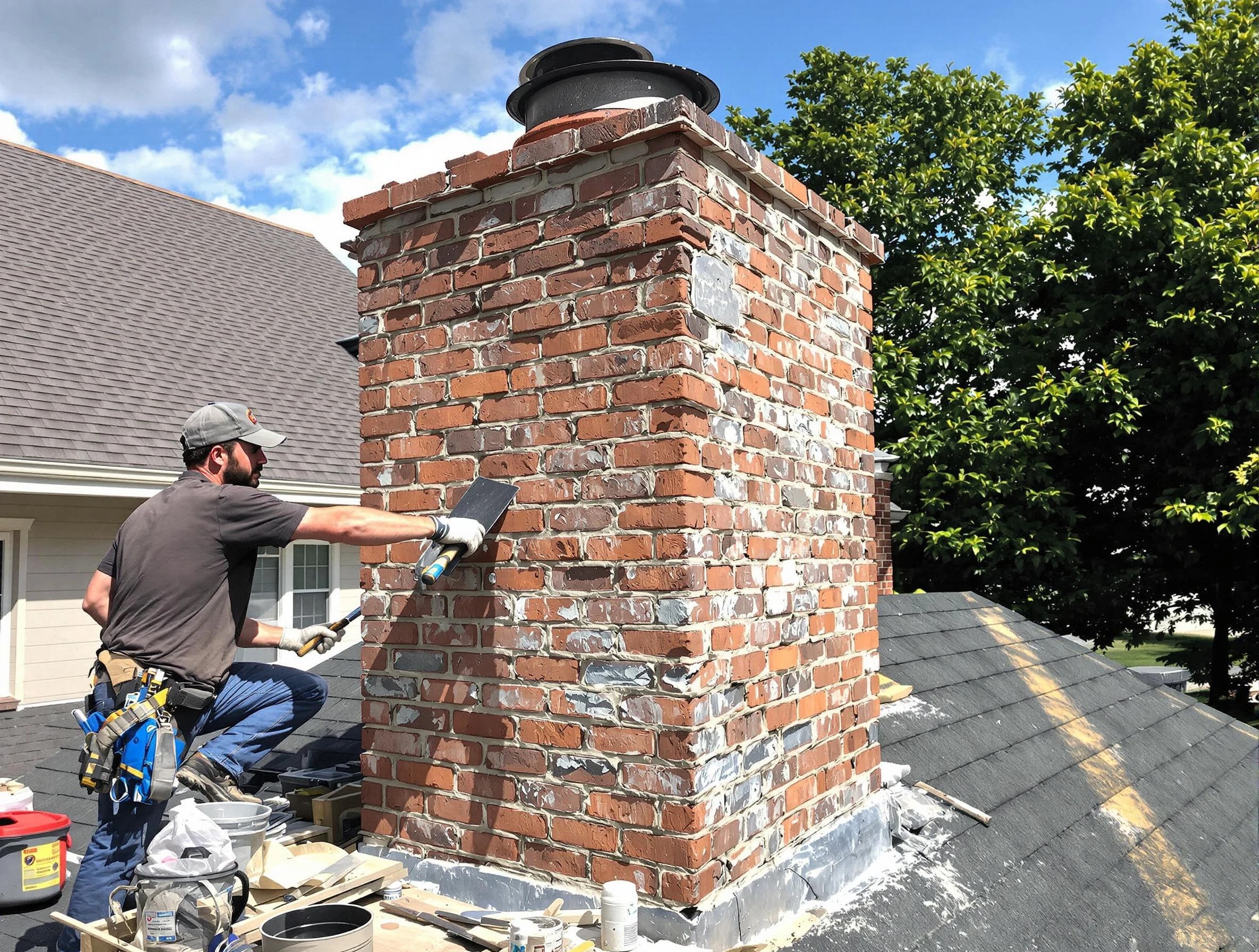 Completed chimney rebuild by Weymouth Chimney Sweep in Weymouth, MA