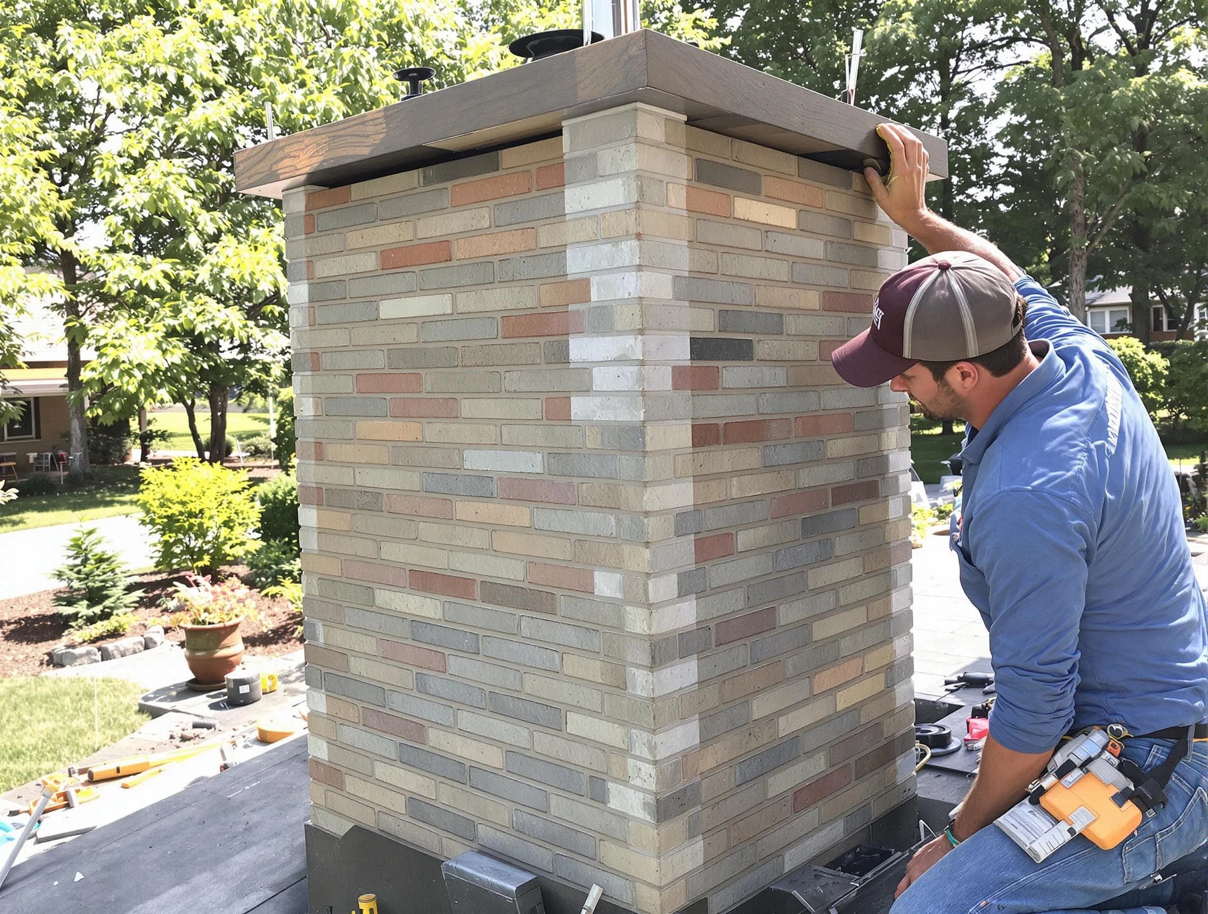 Weymouth Chimney Sweep completing a modern chimney remodel in Weymouth, MA