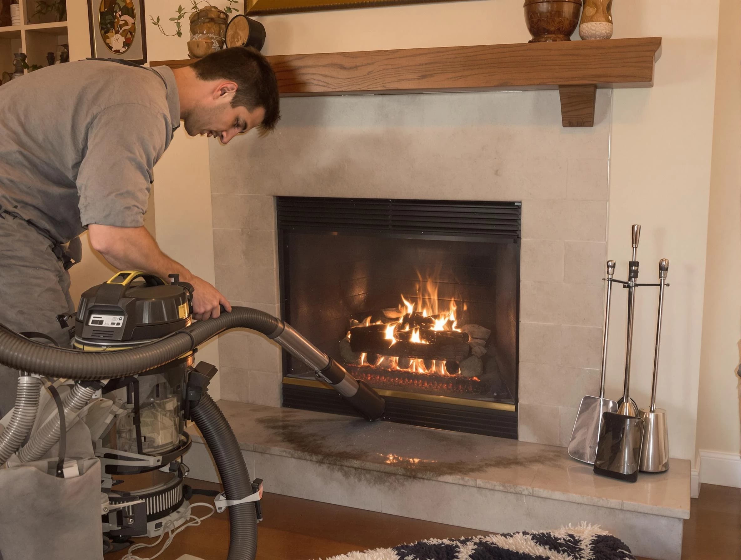 Routine fireplace upkeep by Weymouth Chimney Sweep in Weymouth, MA