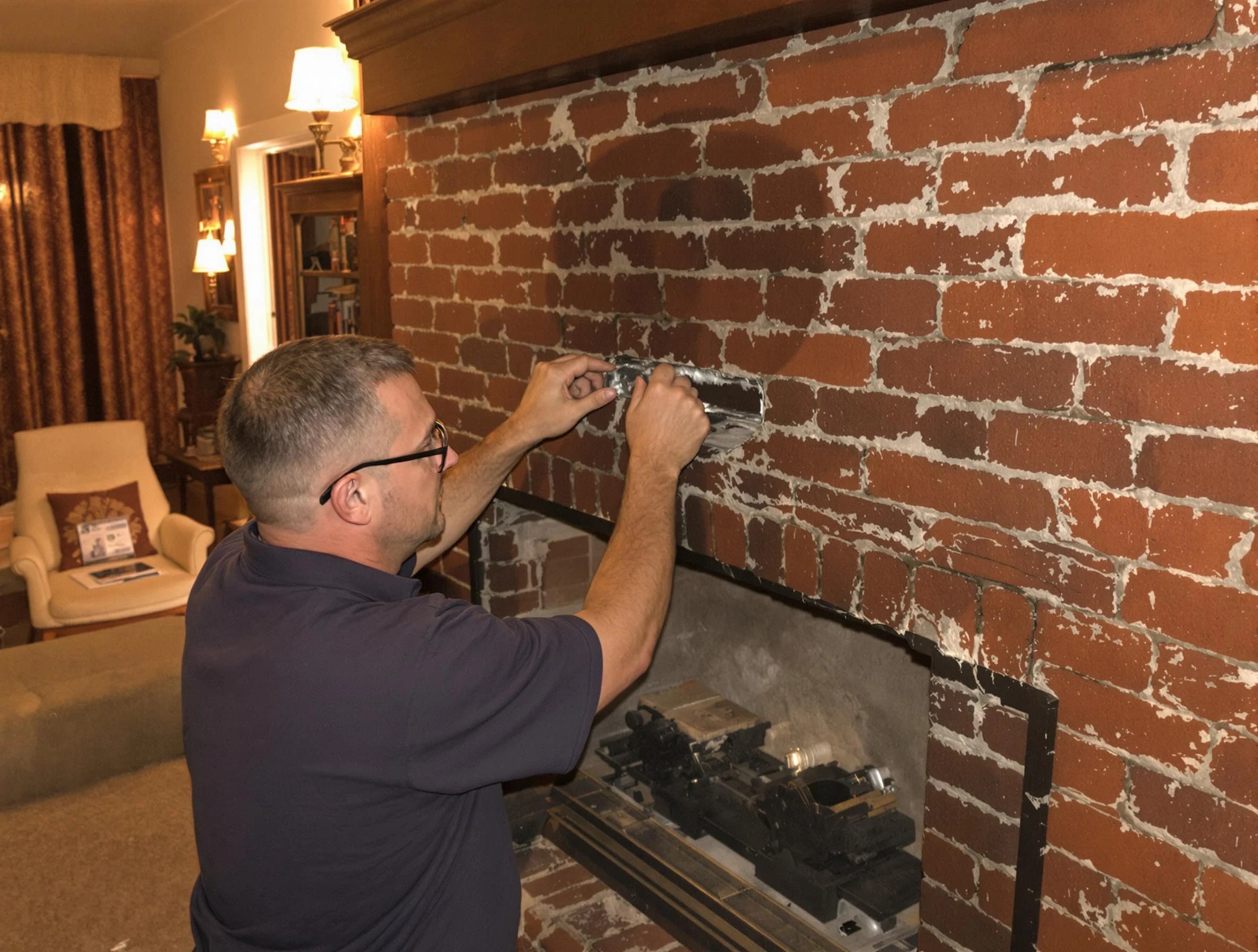 Weymouth Chimney Sweep expert fixing a fireplace in Weymouth, MA